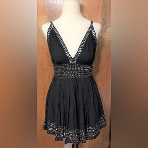 Black Tunic Top with Sequin Trim